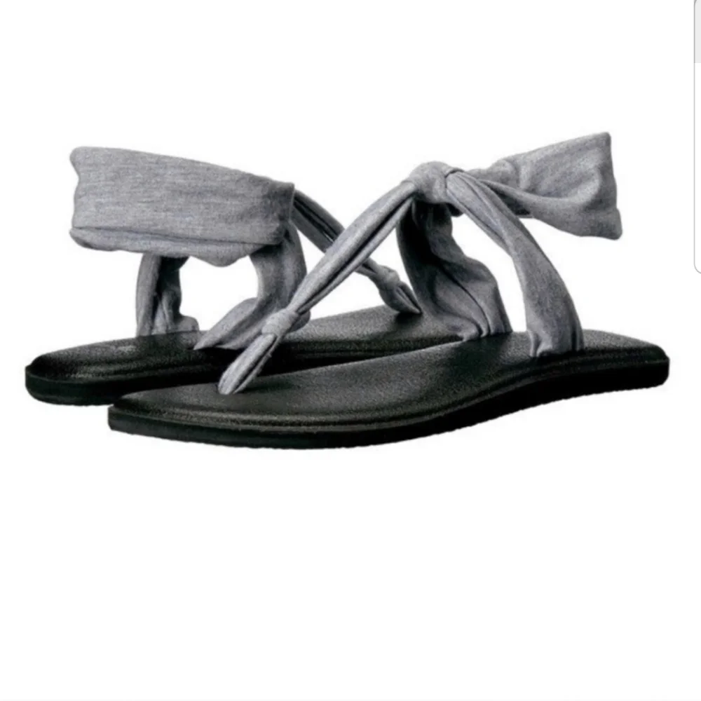 Sanuk Yoga Sling Ella Sandals Gray & Black